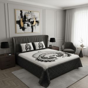 Royal JaipurFabric Dark Grey Pure Cotton Double BedSheet